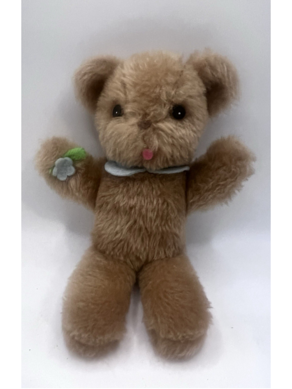 Vintage Clare Creations NYC Teddy Bear Plush Stuffed Animal 8” Felt Flower 50s